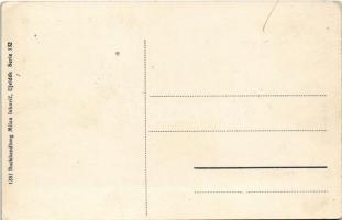 Újvidék, Novi Sad, Neusatz; utca, villamos, Újvidéki Népbank, Menrath bútorház üzlete / street, bank...