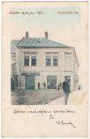 1908 Ólubló, Stará Lubovna; Csumitta-féle ház, Zauberer Simon üzlete / shops