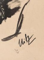 Uitz jelzéssel: Portré. Tus, papír. 30x20 cm Üvegezett fakeretben