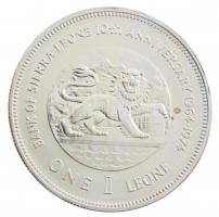 Sierra Leone 1974. 1L Ag "A Sierra Leone-i Bank 10. évfordulója" eredeti díszdobozban, tan...