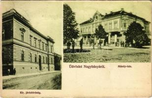 1913 Nagybánya, Baia Mare; Kir. Járásbíróság, Mándy ház és üzletek / county court, shops