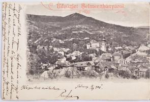 1901 Selmecbánya, Schemnitz, Banská Stiavnica; Joerges Á. özv. és fia 55. sz. Három-részes kihajthat...