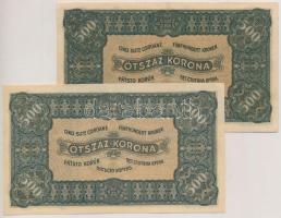 1923. 500K "5A 002 443108" "Magyar Pénzjegynyomda Rt. Budapest" nyomdahely jelöl...