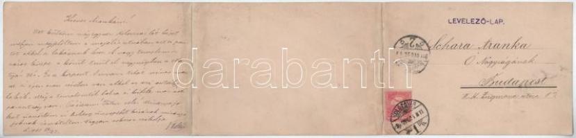 1901 Kolozsvár, Cluj; Három-részes kihajtható panorámalap / 3-tiled folding panoramacard (r)