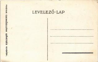 Naplóírás. Magyar Cserkészleány Szövetség. Klösz Gy. és Fia / Hungarian girl scout art postcard s: M...