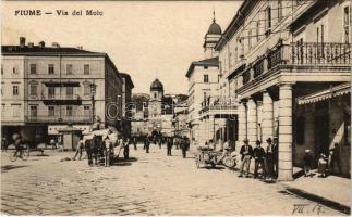 Fiume, Rijeka; Via del Molo / street, industrial railway / utca, iparvasút