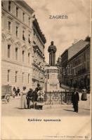 Zagreb, Zágráb; Kacicev spomenik / Andriji Kacicu szobor / statue of Andrija Kacic Miosic. R. Mosinger (EK)