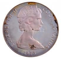 Cook-szigetek 1973. 2$ Ag II. Erzsébet megkoronázásának 20. évfordulója emlékérme eredeti díszdobozban T:PP ujjlenyomat, patina Cook Islands 1973. 2 Dollars Ag 20th Anniversary of the Coronation of Queen Elizabeth II commemorative coin in original hard case C:PP fingerprint, patina Krause KM#8