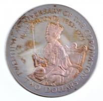 Cook-szigetek 1973. 2$ Ag "II. Erzsébet megkoronázásának 20. évfordulója" emlékérme eredet...
