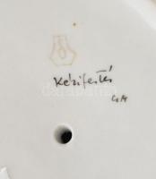 Kőbányai (Drasche): Hamupipőke. Tervező: Donner Gertrúd, kézzel festett porcelán, jelzett, kopásnyom...
