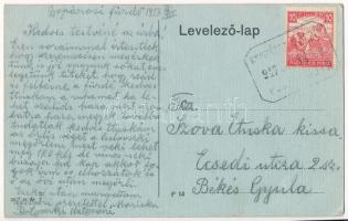 1917 Gyopáros-fürdő (Orosháza), fürdőrészlet, érkező vendégek autókkal és oldalkocsis motorkerékpárr...