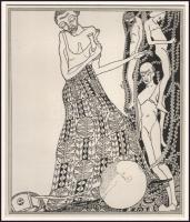 Kozma Lajos (1884-1948): Öregség, papír, jelzett a cinkográfián, paszpartuban, 19,5×16,5 cm