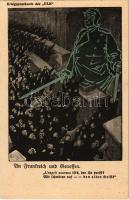 An Frankreich und Genossen. Kriegspostkarte des ULK (Berliner Tageblatt) Nr. 25/101. / WWI German military art postcard, humour s: Kuntze (fl)
