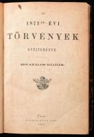 Az 1871-ik évi törvények gyűjteménye. Hivatalos kiadás. Pest, 1872., Ráth Mór, VI+734 p. Átkötött félvászon-kötés, kissé kopott borítóval.