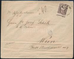 1871 Réznyomat 15kr ajánlott levélen / on registered cover "PEST" - Wien