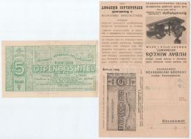 1936. Kecskeméti Bevásárlási Központ értesítése 5P hitel keretről, zöld színben, hátoldalán bélyegzéssel + sorszámozott nyomtatvány a hitelkeretről T:II,II- fo.