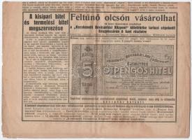 1936. Kecskeméti Bevásárlási Központ értesítése 5P hitel keretről, zöld színben, hátoldalán bélyegzé...