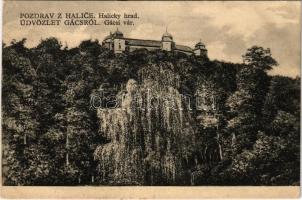 Gács, Halic; vár, kastély. Redlinger J. kiadása / Halicky hrad / castle (EK)