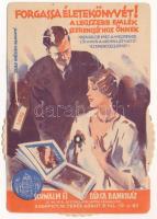 1934. "33. Magyar Királyi Osztálysorsjáték" pörgetős reklámja a Schwalm és Társa Bankháztó...