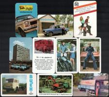 1974-1986 10 db közlekedési eszközökkel kapcsolatos kártyanaptár
