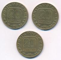 Ausztria 1984-1986. 20Sch Al-Br (3xklf forgalmi emlékérme) T:2 Austria 1984-1986. 20 Schilling Al-Br (3xdifff circulating commemorative coins) C:XF