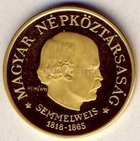 1968. 100Ft Au "Semmelweis" 8,41g T:PP