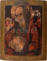 Orosz ikon: Szent Máté evangélista. XIX. század. Tojástempera, fa. Sérülésekkel, kopásokkal. 54x42,5 cm Amikor Máté, a vámos meglátta, hogy a vámszedőnél ül és adót szed az emberektől, Jézus felszólította: "Kövess engem!" Máté pedig mindent otthagyott és követte őt. A vámosokat a zsidók gyűlölték, mint hazájuk ellenségeit és a rómaiak barátait. Ezért Szent Máté nagy lakomát rendezett, amelyre meghívta Jézust és a többi tanítványt, valamint néhány vámpírt, akik buzgón hallgatták Krisztust. A mennybemenetel után Szent Máté néhány évig Júdeában maradt, ahol megírta evangéliumát, és tanította honfitársait arra, hogy Jézus a próféták által megjövendölt igazi Messiás. Miután sok vidéken hirdette a hitet, vértanúhalált halt.