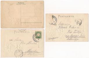 10 db RÉGI hosszú címzéses német szecessziós dombornyomott litho város képeslap vegyes minőségben / ...