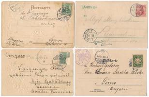 10 db RÉGI hosszú címzéses német szecessziós dombornyomott litho város képeslap vegyes minőségben / ...