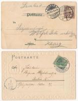 10 db RÉGI hosszú címzéses német szecessziós dombornyomott litho város képeslap vegyes minőségben / ...