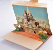 Budapest I. Halászbástya - modern kihajtható dimenziós képeslap. Képzőművészeti Alap / modern pop-up...