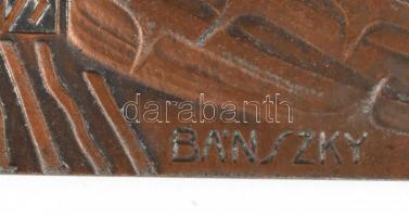 Bánszky Sándor (1888-1918): Ecce homo. Bronz plakett. Jelzett. Kopásnyomokkal. 21,5x14 cm