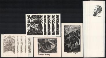 17 db vegyes ex libris, közte Fery Antal (1908-1994), több egyforma