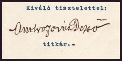 1904, 1911 Ambrozovics Dezső (1864-1919) újságíró és Katona Béla aláírása okmányokon, 2 db