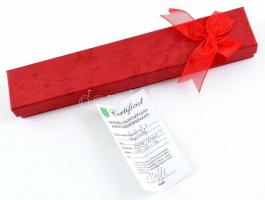 Gránátkő és hegyikristály nyaklánc, jelzett ezüst (Ag) szerelékkel, tanúsítvánnyal, eredeti dobozába...