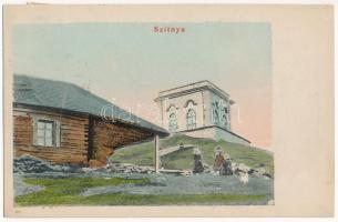 1909 Selmecbánya, Banská Stiavnica; Pavilon a Szitnya csúcsán, menedékház. Grohmann kiadása 867. / Sitno, chata / rest house pavilion, tourist house, chalet