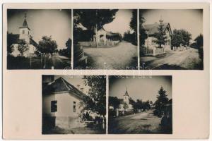 1943 Felsőbeszterce, Murabeszterce, Felső-Bisztricza, Gornja Bistrica; utca, templom / street, church + POSTAI ÜGYN.