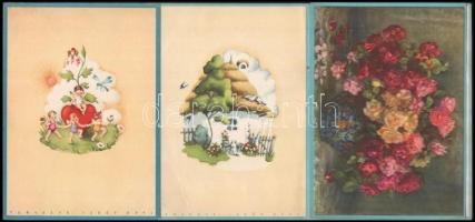 cca 1948 6 db Magyar Posta dísztávirat, Tycho Mariann és László Péter esküvője alkalmából küldve