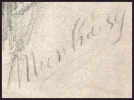 Munkácsy jelzéssel: Alak. Ceruza, papír, lap széle kissé sérült, 32x24 cm