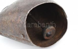 Fém kolomp, kopott, m:12cm