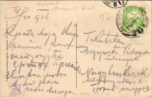 1916 Békéscsaba, Szent István tér, Polgári leányiskola, úri fodrász, Fischer Ignác üzlete. Vasúti le...