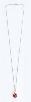 Ezüst(Ag) nyaklánc zománcozott focilabda függővel, jelzett, h: 50 cm, nettó: 3,95 g