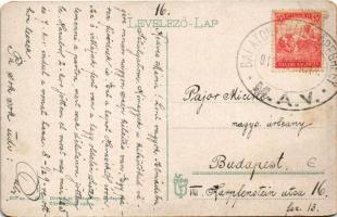 1918 Balaton, vitorlások + "BALATONALMÁDI-ÖREGHEGY M.Á.V." pecsét (EB)