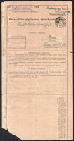 1931 M. kir. 101. Honvéd Vasútépítő Ezred I. zászlóalj parancsnokság szárazföldi gépjármű igénybevételi jegy