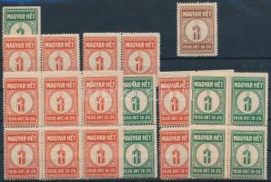 1930 Magyar Hét 26 db levélzáró, főleg összefüggésekben