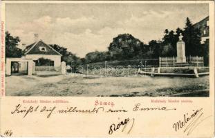 1904 Sümeg, Kisfaludy Sándor szülőháza és szobra. Horvát Gábor kiadása (EK)