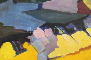 Nagy Oszkár jelzéssel: Utcarészlet. Olaj, karton, vetemedett, hátoldala foltos. 47x56 cm