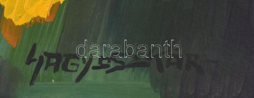 Nagy Oszkár jelzéssel: Utcarészlet. Olaj, karton, vetemedett, hátoldala foltos. 47x56 cm