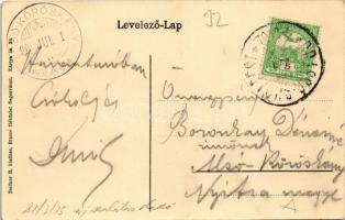 Brassó, Kronstadt, Brasov; Rezsőtér. Zeidner H. / park + "BRASSÓ-BUDAPEST 40. SZ." vasúti ...