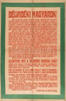 1919 Bp., Délvidéki Magyar Liga megalakítását szorgalmazó plakát, restaurált, 84×57 cm